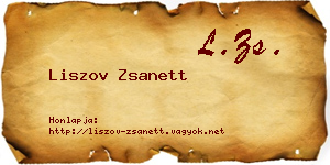Liszov Zsanett névjegykártya